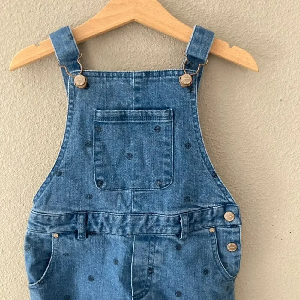 Zara Polka Dot Denim Overalls - 4-5